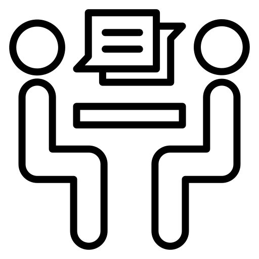 Image de deux personnes face à face